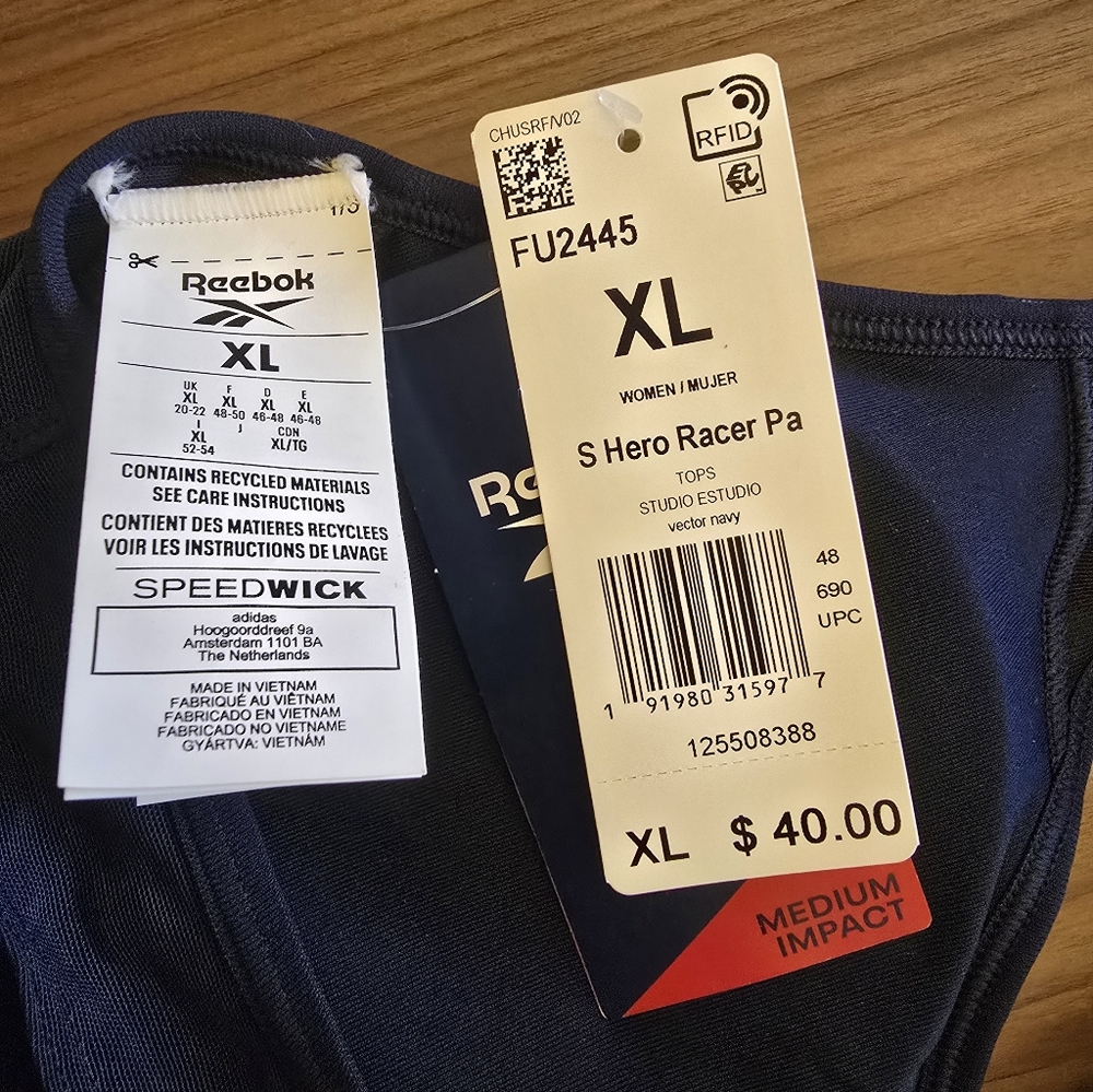 NWT Reebok XL Women's Sports Bra (2) - Picture 6 of 6